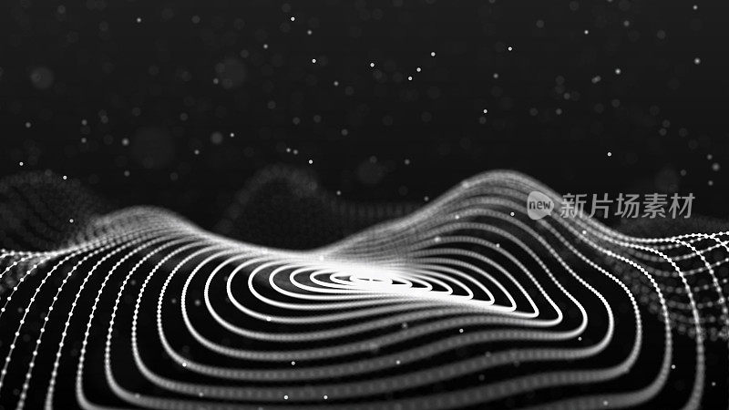 蜘蛛网的抽象背景。粒子的动态波。大数据。3 d渲染。